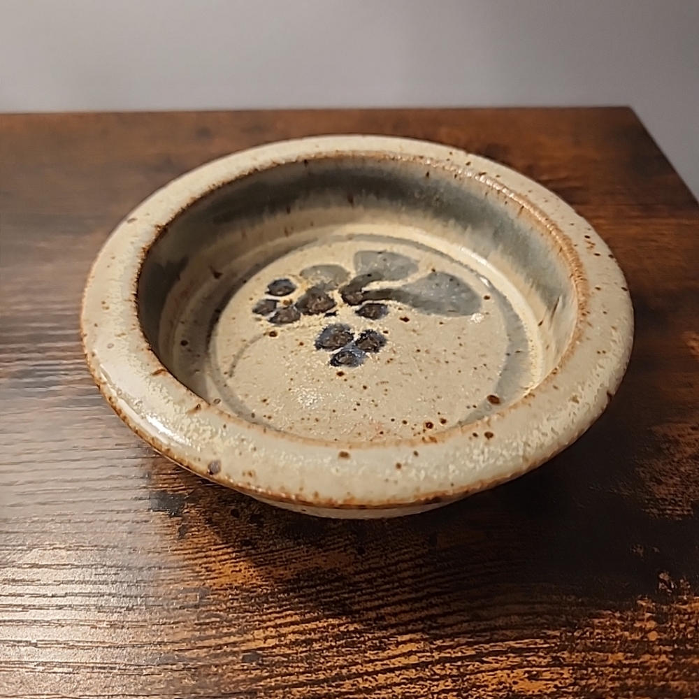 Vtg Studio Art Pottery Trinket Dish Bowl Hand Thrown Signed fe Candy Sauce Dip